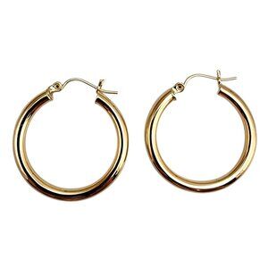 14K Yellow Gold Hoop Earrings #22696